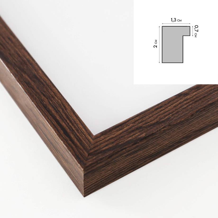 Ramka na zdjęcia 40x60 cm brązowa ciemna wisząca poziom pion rama MDF z plexi klasyczna ramka prostokątna