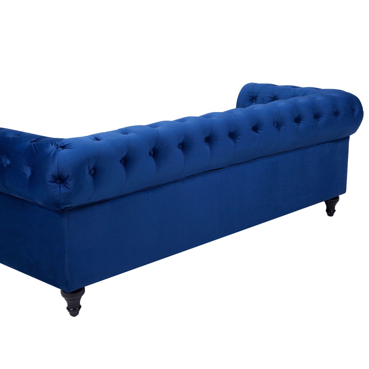 Sofa 3-osobowa welurowa niebieska CHESTERFIELD