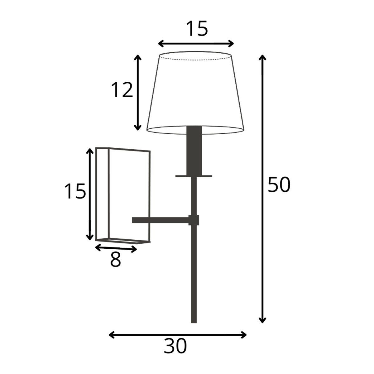 Kinkiet lampa ścienna lampa na ścianę z abażurem walec LOON