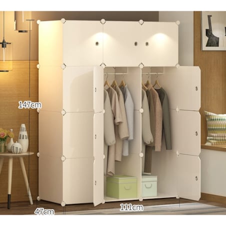 Szafa Modułowa Garderoba Szafka Regał Półka Biała Organizer Na Ubrania Xl