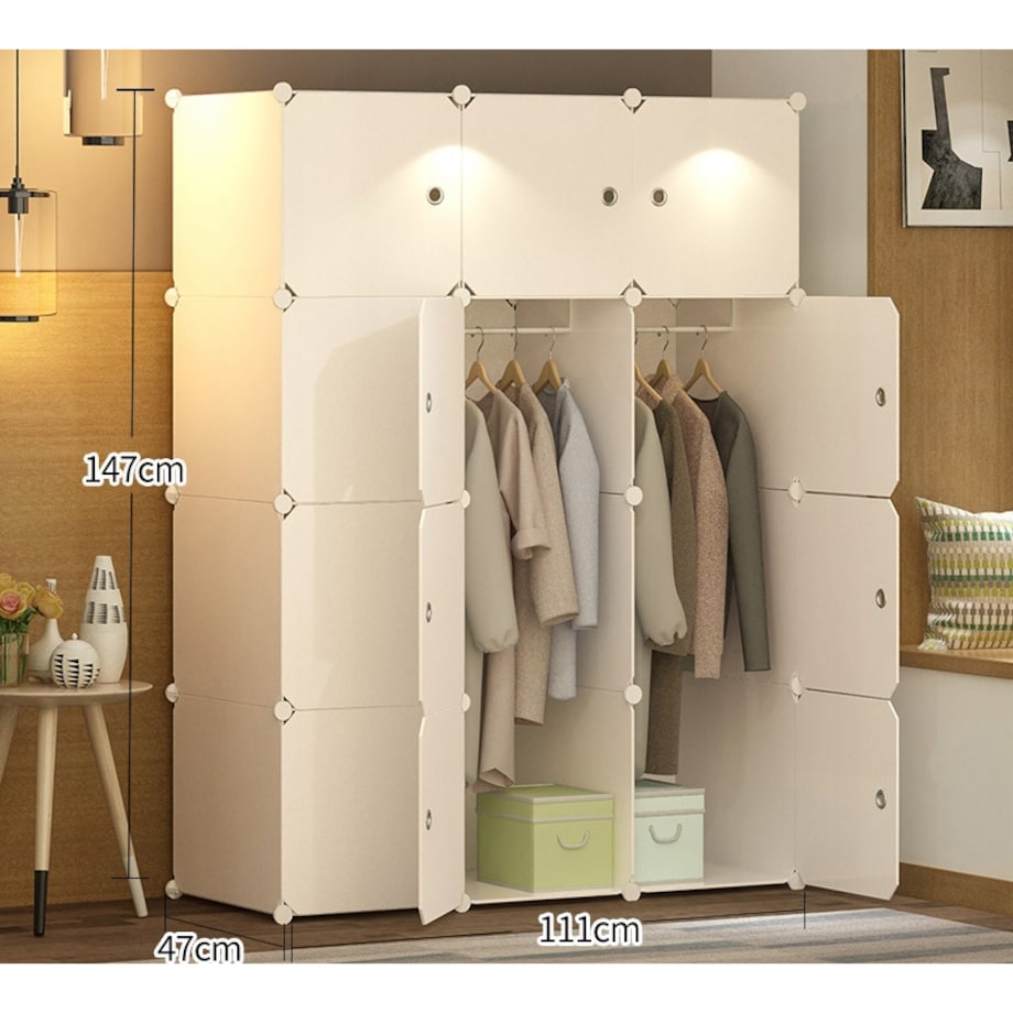 Szafa Modułowa Garderoba Szafka Regał Półka Biała Organizer Na Ubrania Xl