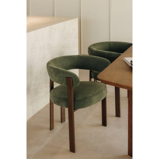 Krzesło z podłokietnikami tapicerowane Jolie, butelkowa zieleń