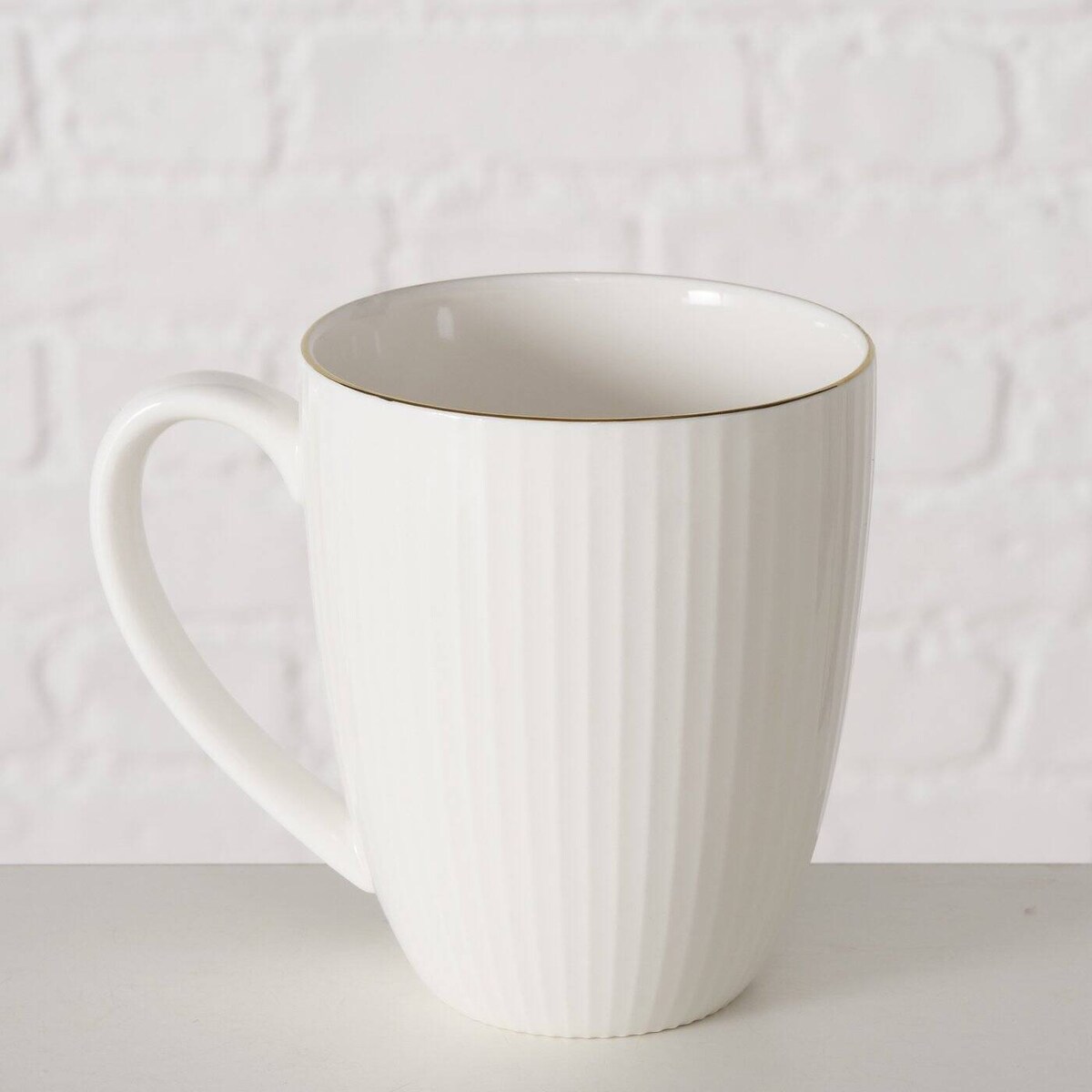 Kubek porcelanowy KELLY, biały, 400 ml