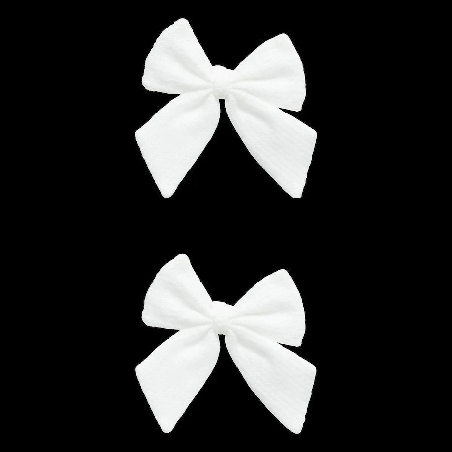 Kokardy na choinkę, białe, 13 x 18 cm