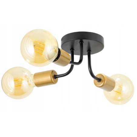 Lampa Sufitowa Wisząca Czarno Złota 3Xe27 60W