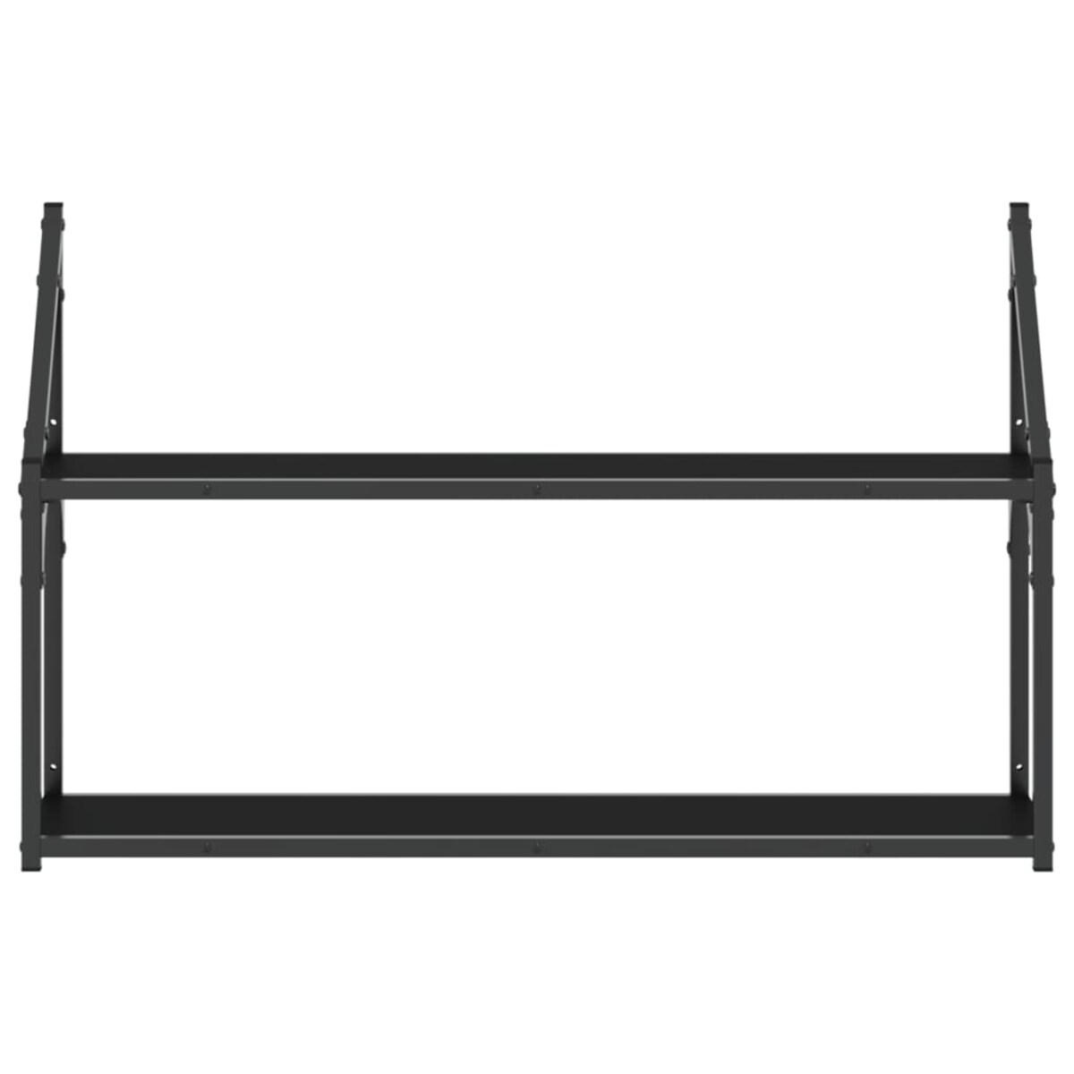 vidaXL Regał ścienny z 2 półkami, czarny, 80x21x51 cm