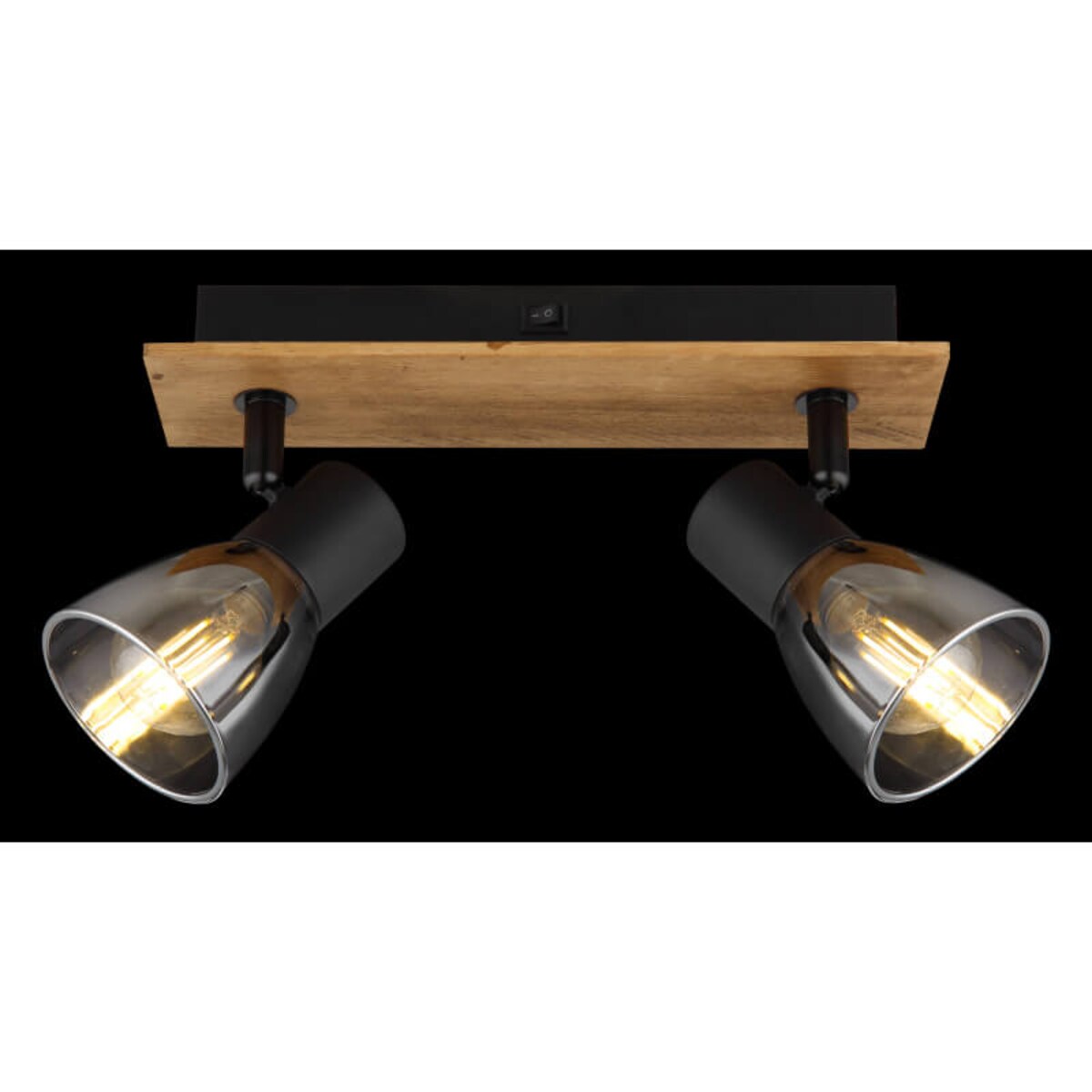 Lampa sufitowa Claude 54307-2W z regulacją drewno przydymiona
