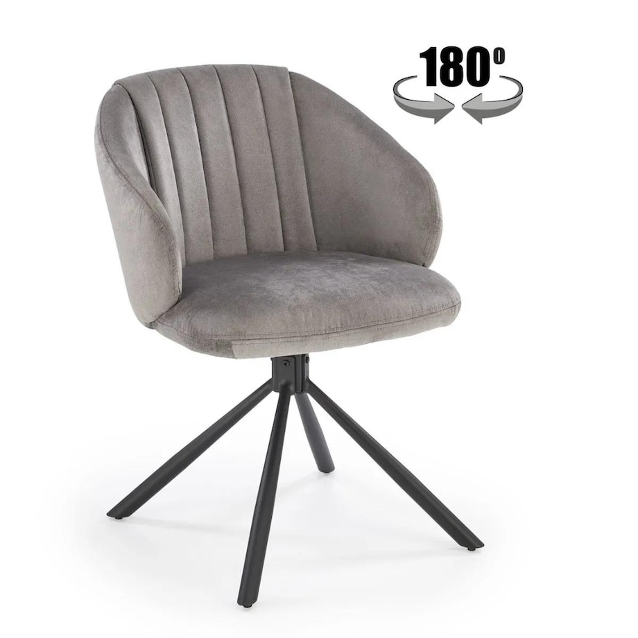 Krzesło tapicerowane K533 szare/czarne obracane