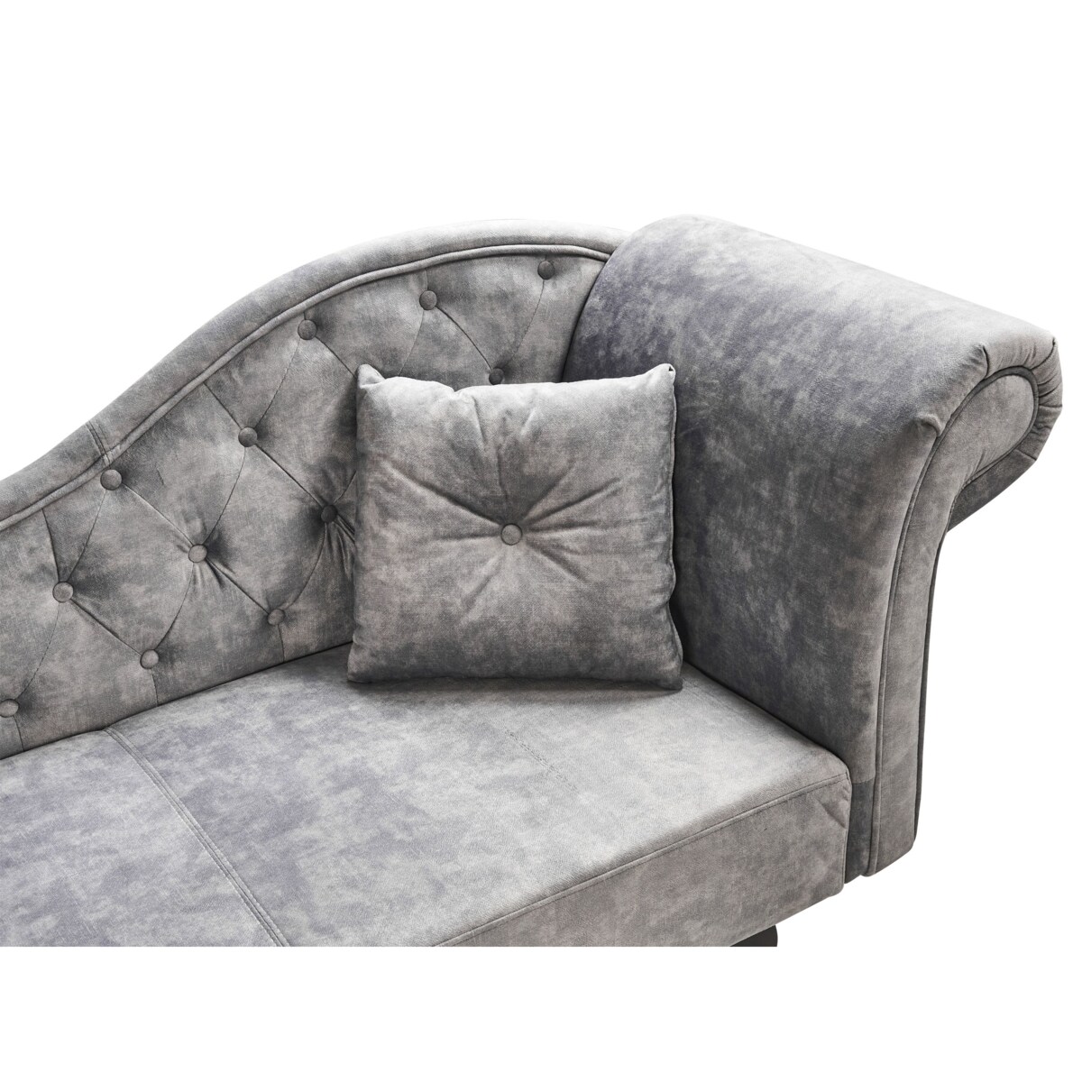 Szezlong welurowy prawostronny szary LATTES II