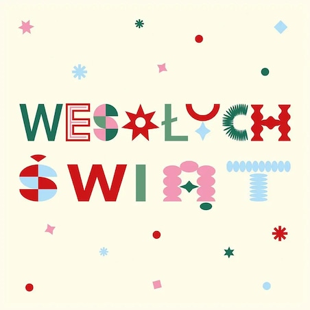 Poduszka świąteczna na krzesło - Wesołych świąt - napis