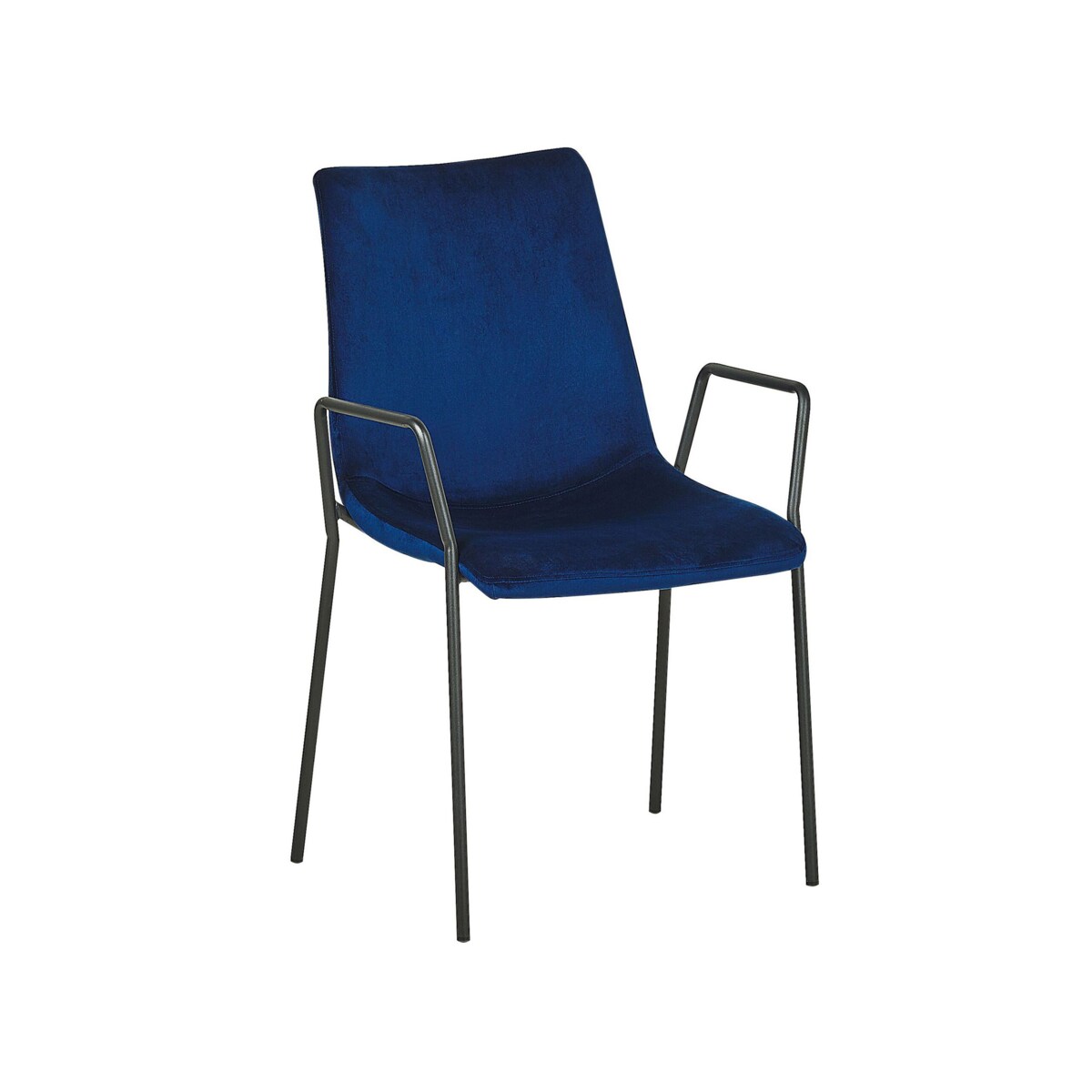 Zestaw 2 krzeseł do jadalni welurowy ciemnoniebieski JEFFERSON