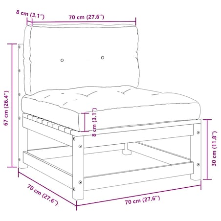 vidaXL Ogrodowa sofa środkowa z antracytowymi poduszkami, szare drewno