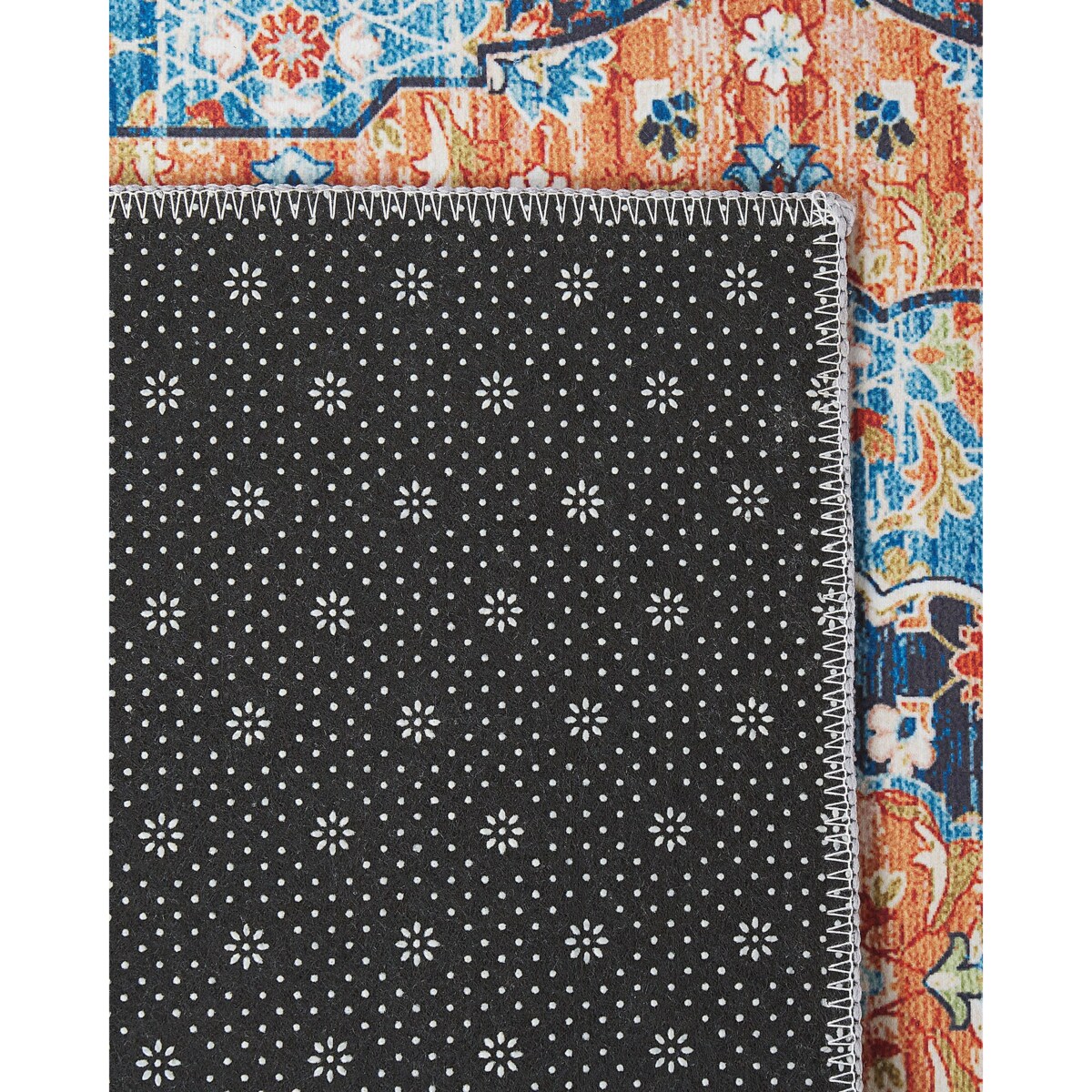 Dywan 80 x 200 cm niebieski z pomarańczowym MIDALAM