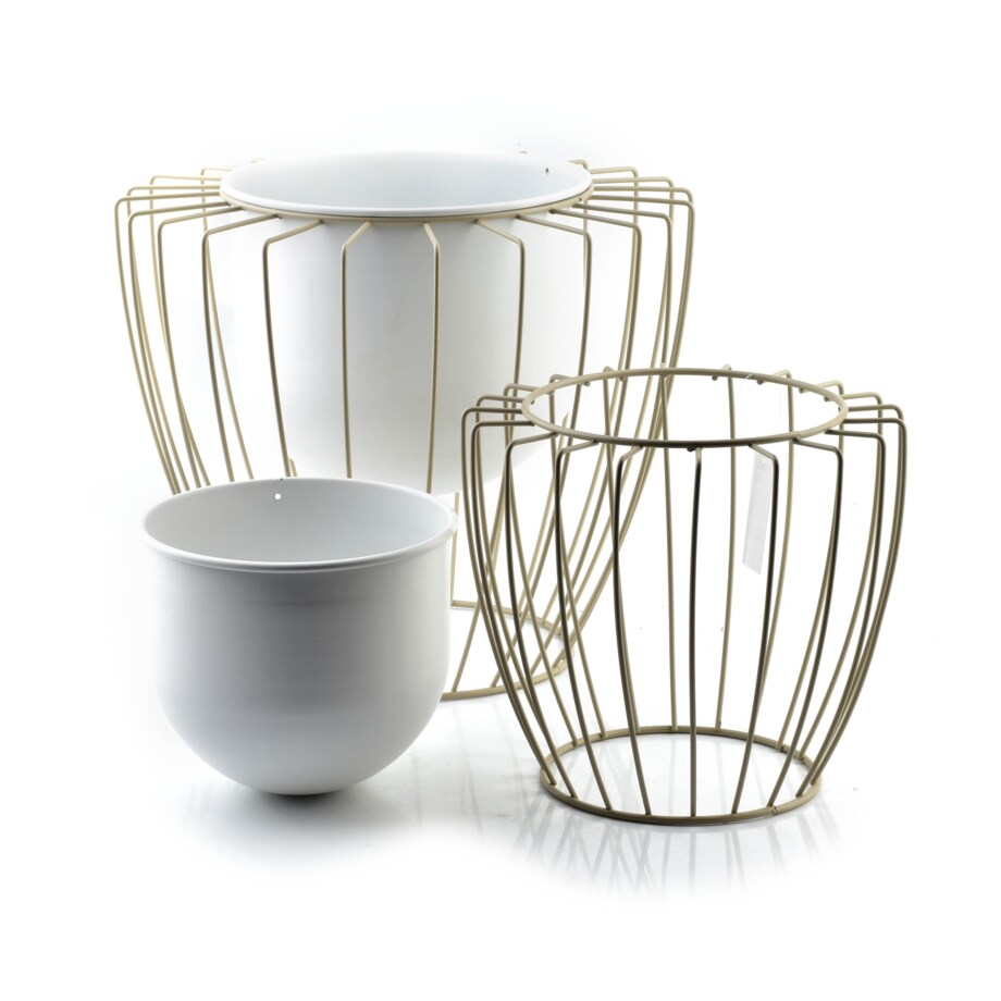 SWEN BEIGE Komplet 2 Donic na stojaku 23xh20cm/18xh16cm