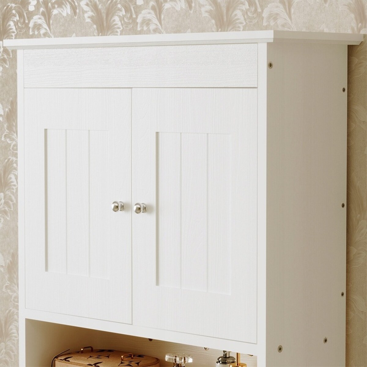 Szafka łazienkowa wisząca biała ścienna półki loft