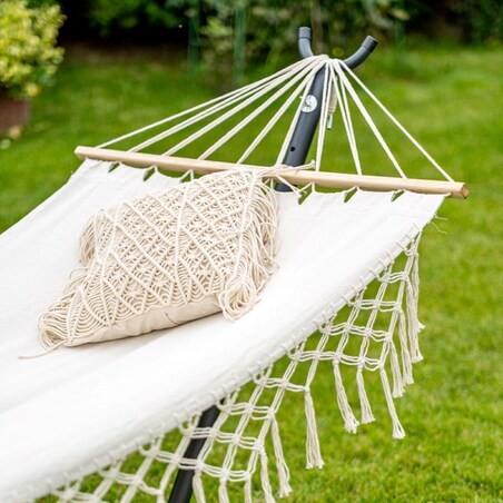 Hamak ogrodowy w stylu Boho kremowy