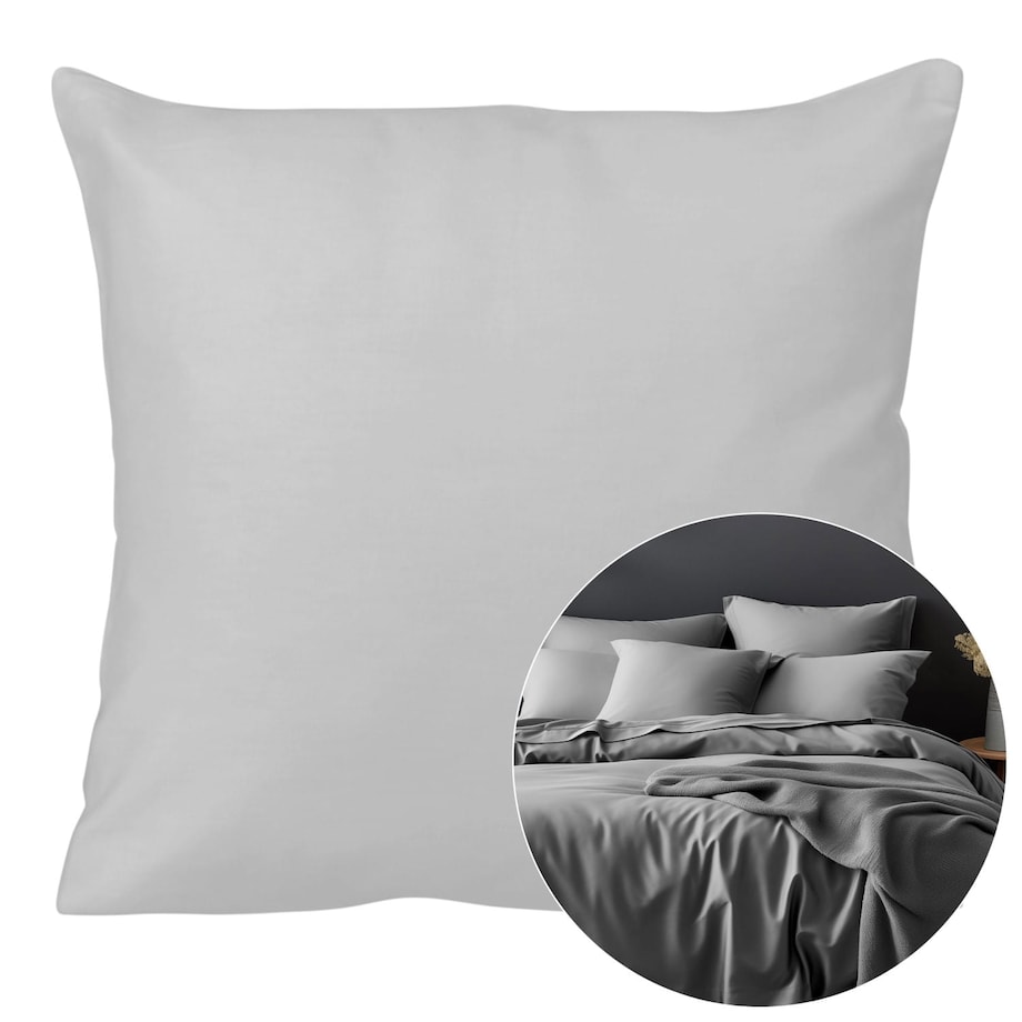 Poszewka satynowa 40x40 kolor Popiel
