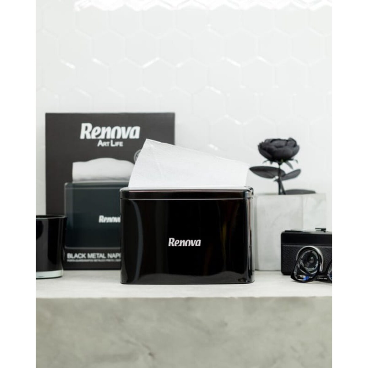 Czarny serwetnik Renova