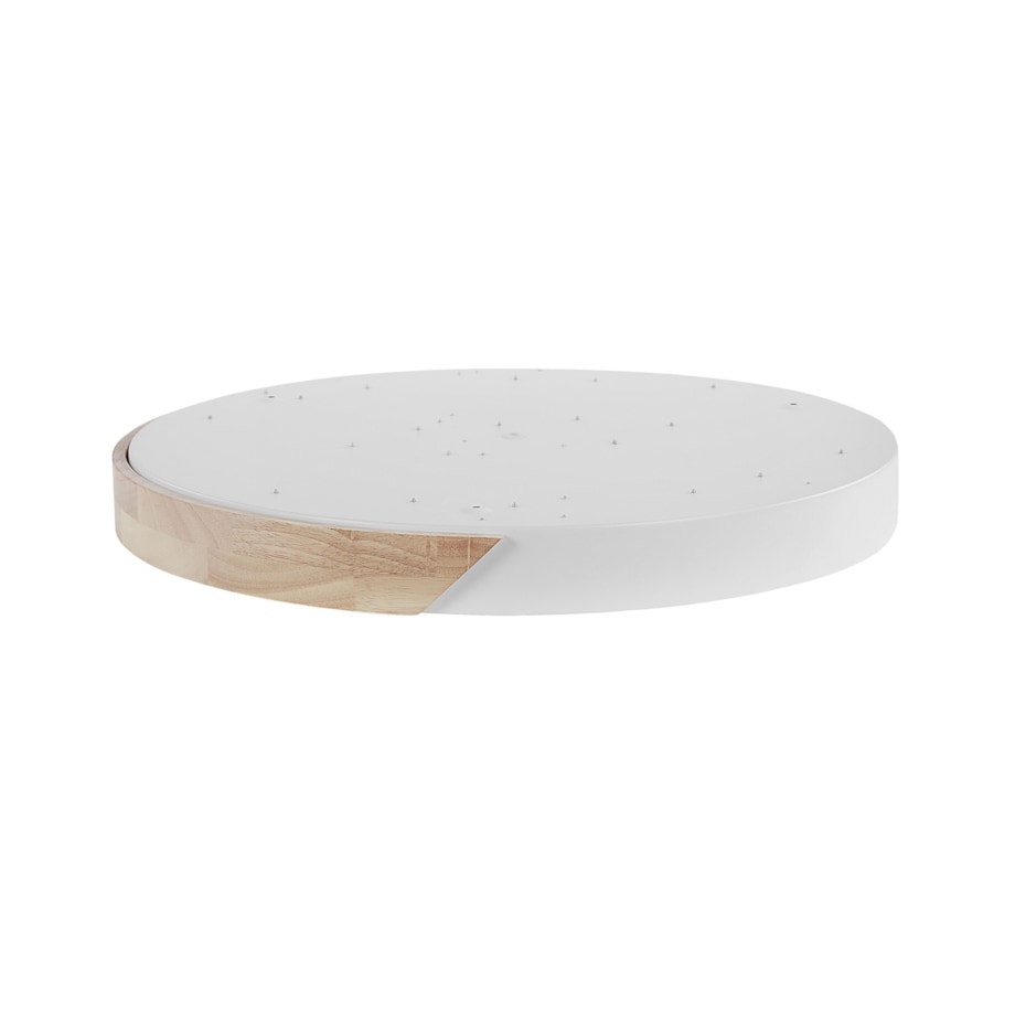 Lampa sufitowa LED metalowa biała z jasnym drewnem PATTANI