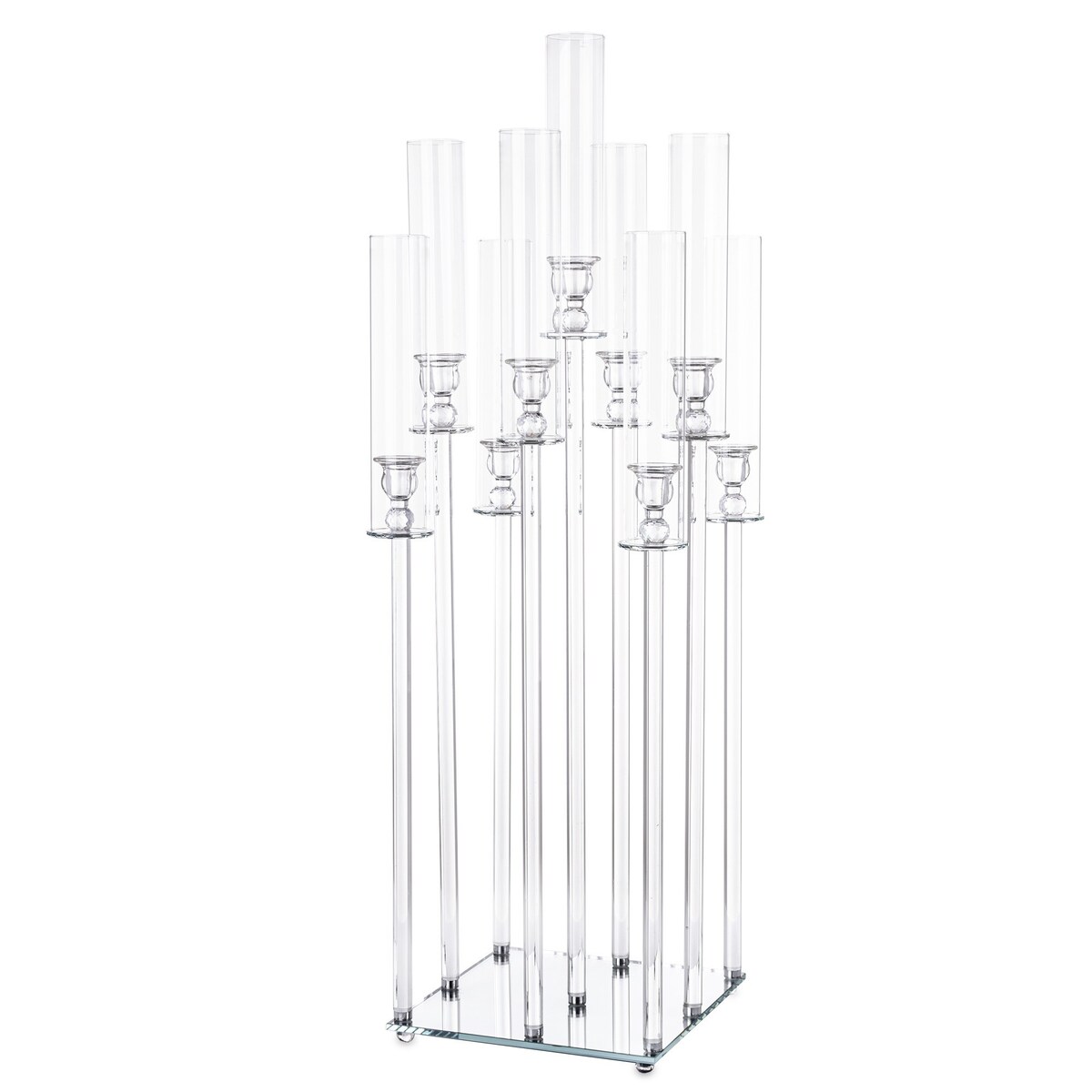 Świecznik ozdobny szklany na 9 świec 104x36x33 cm MULTISY