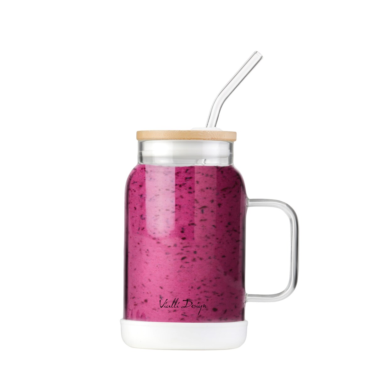 Słoik ze słomką 600 ml biały Fuori 29835