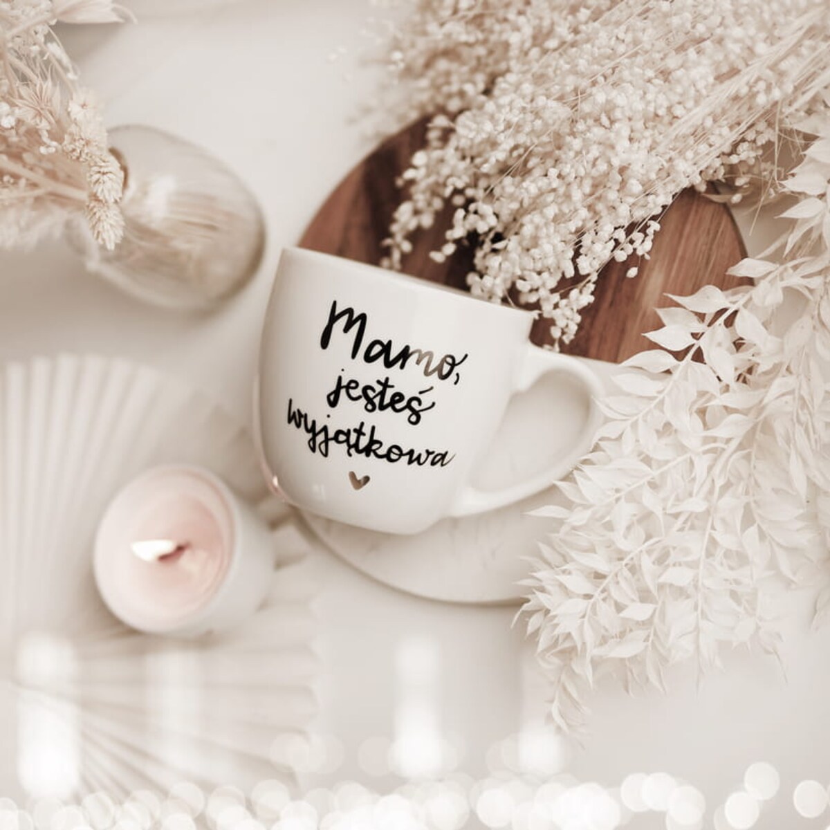 Kubek 300 ml - Mamo jesteś wyjątkowa ZŁOTE SERCE