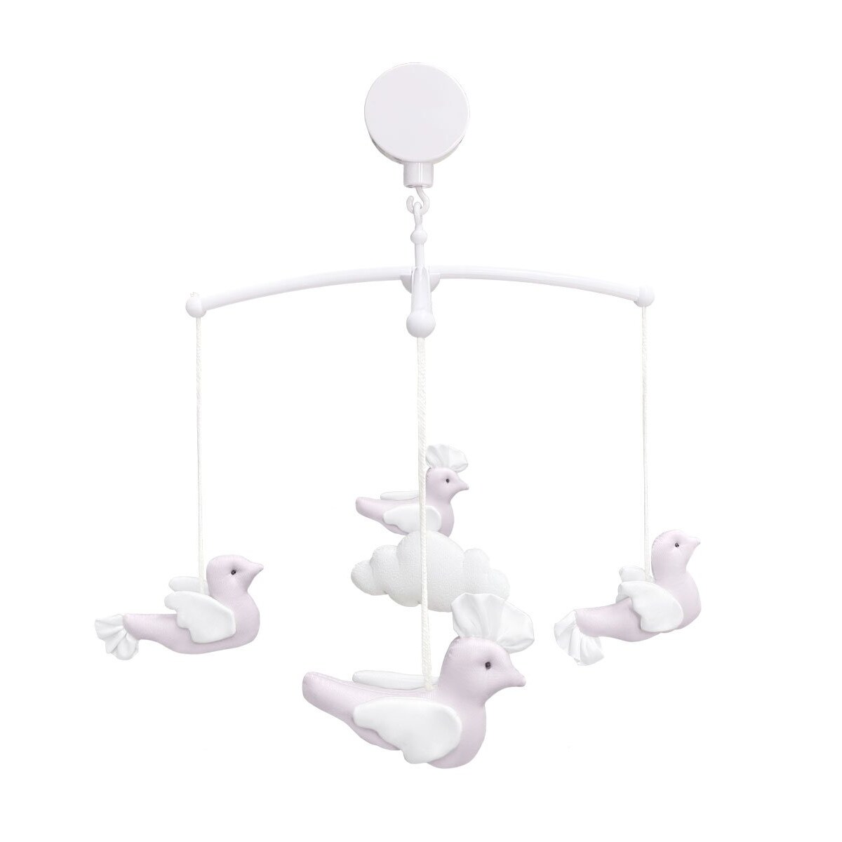 Karuzelka z pudrowymi ptaszkami