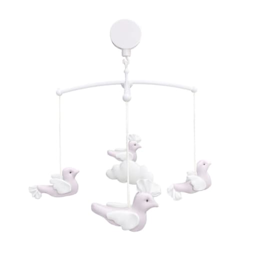 Karuzelka z pudrowymi ptaszkami