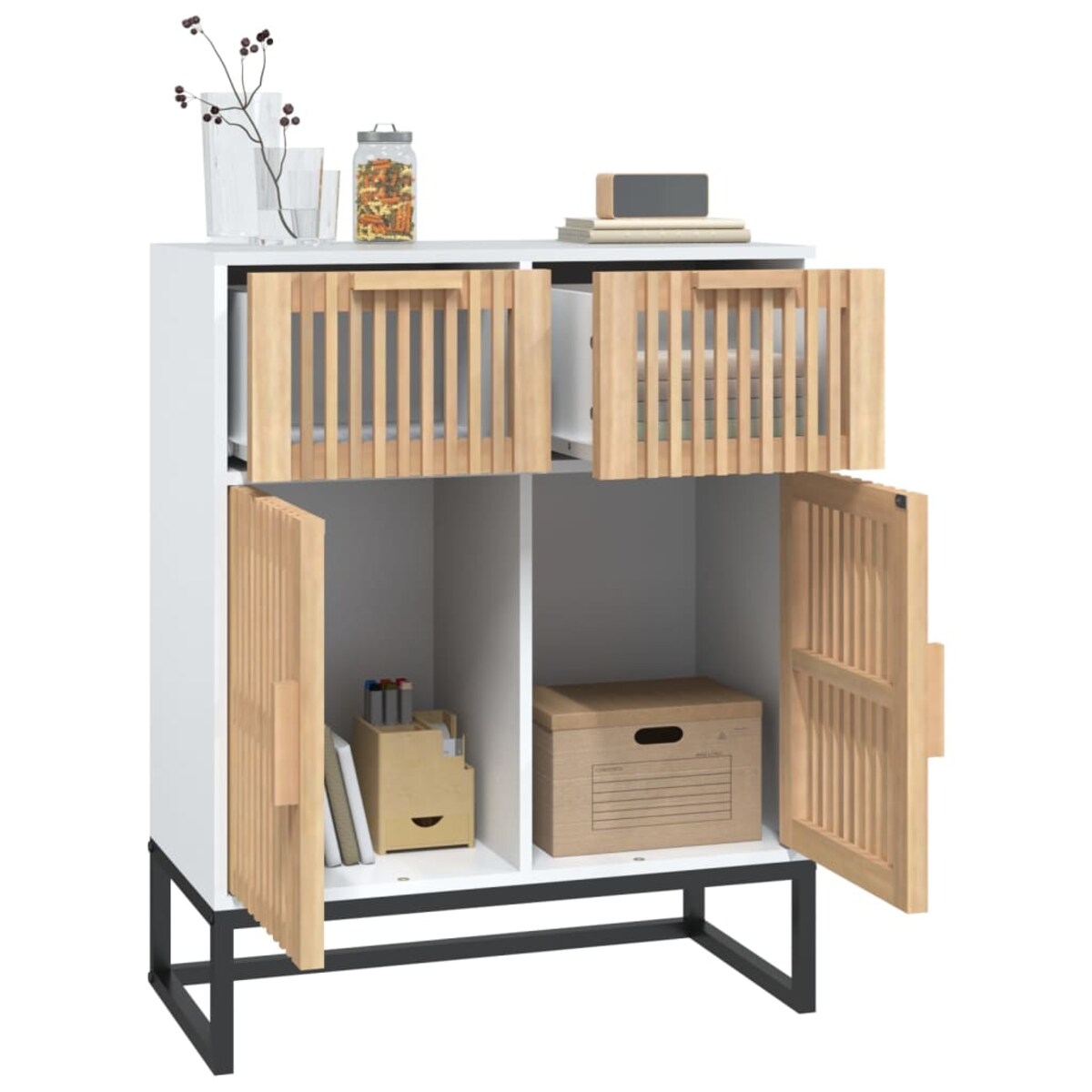 vidaXL Szafka, biała, 60x30x75 cm, materiał drewnopochodny