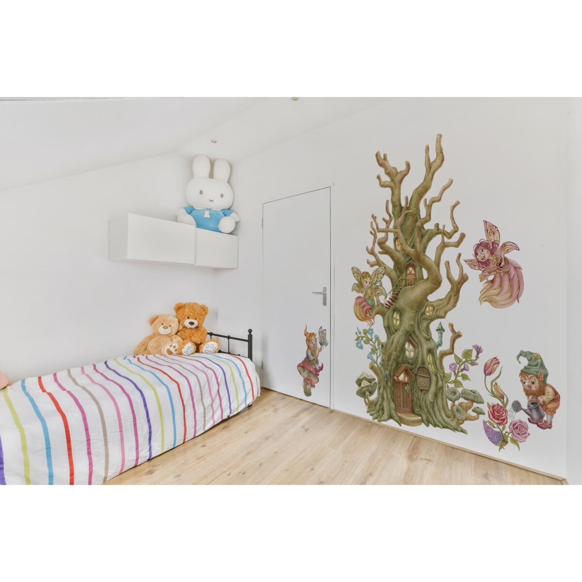 Zestaw naklejek na ścianę, Wróżki krasnale i domek, 100cm