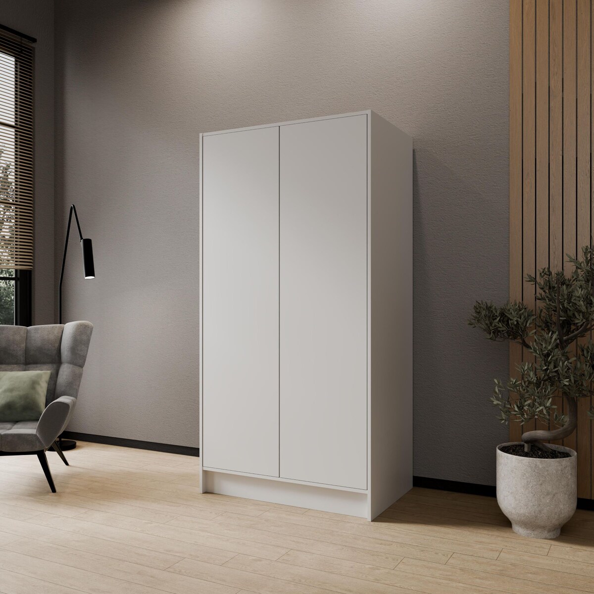 Szafa gładka 100 ALA bez lustra i bez uchwytów, biała