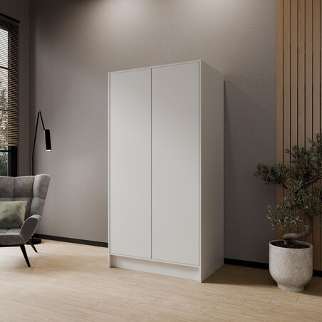 Szafa gładka 100 ALA bez lustra i bez uchwytów, biała