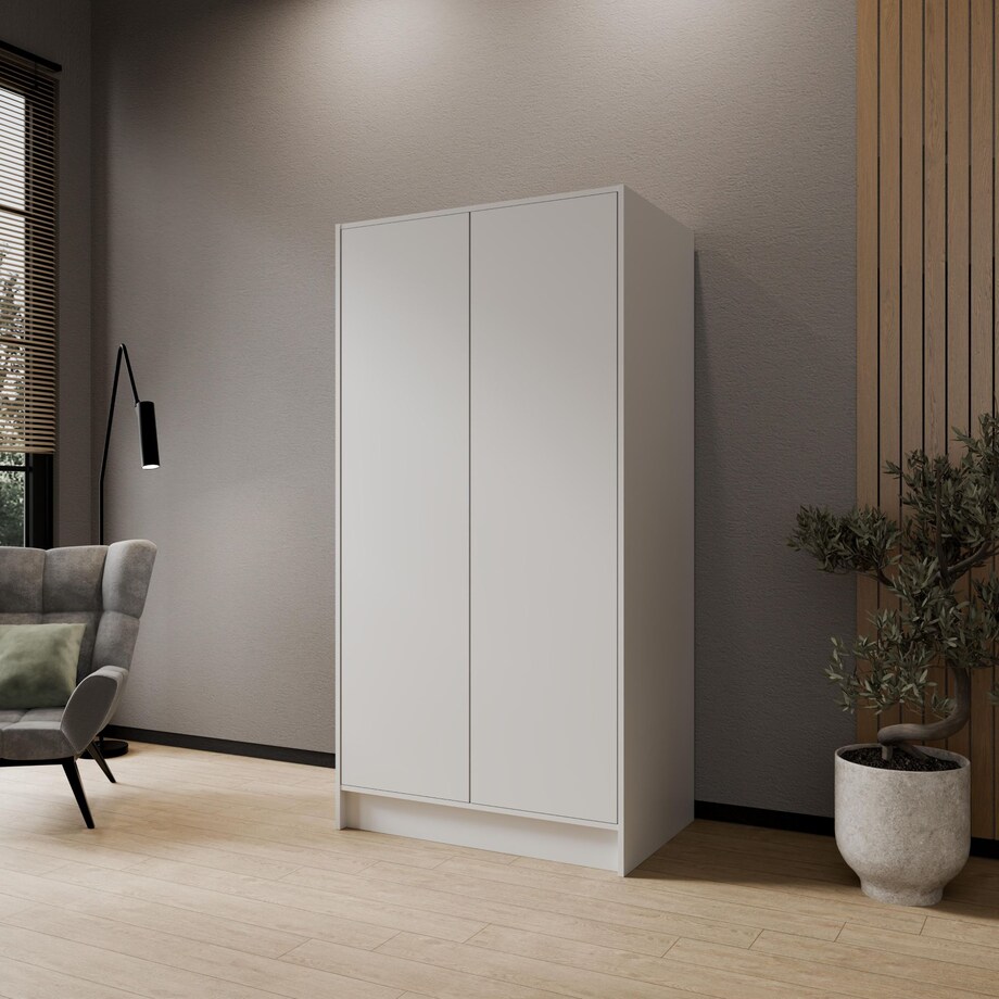 Szafa gładka 100 ALA bez lustra i bez uchwytów, biała