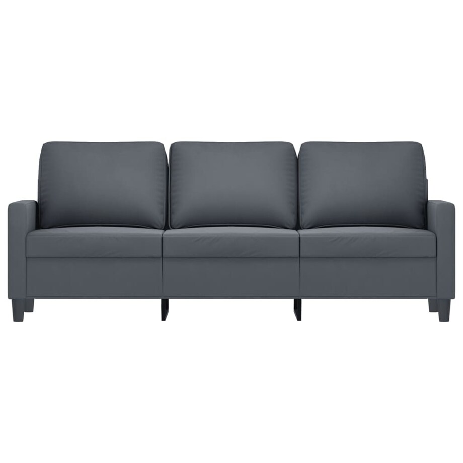 vidaXL Sofa 3-osobowa, ciemnoszara, 180 cm, obita aksamitem