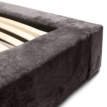 Łóżko z pojemnikiem brązowoszare 160x200 cm Boston