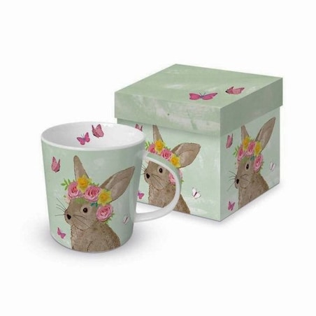 Wielkanocny kubek (350 ml) Króliczek w Wianku w ozdobnym pudełku PPD