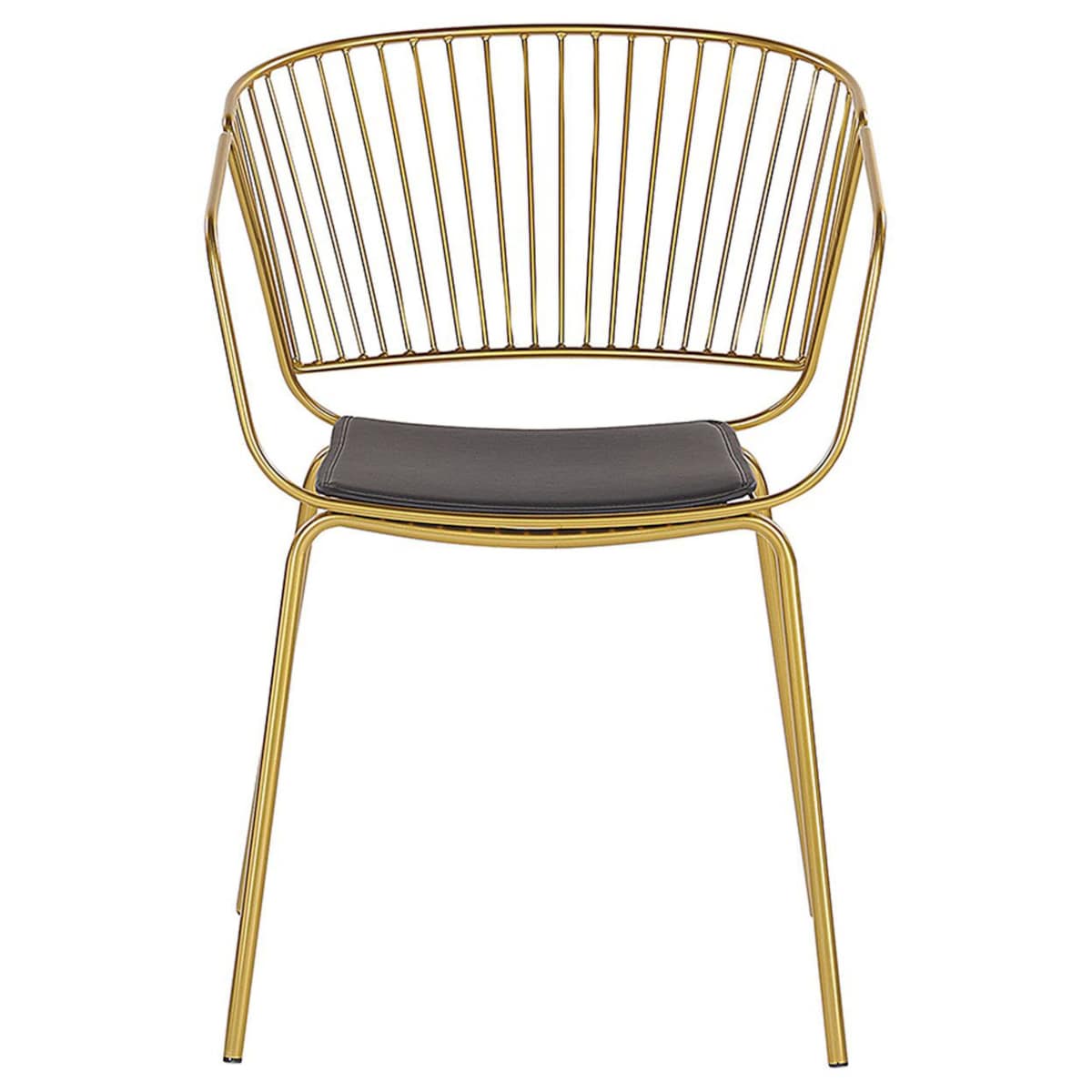 Zestaw 2 metalowych krzeseł do jadalni złoty RIGBY