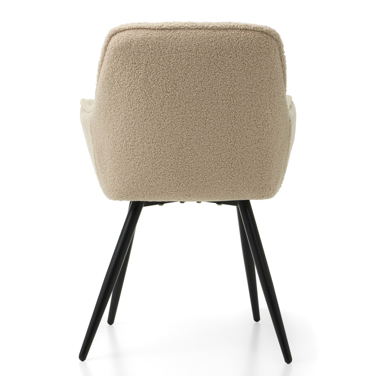 Krzesło tapicerowane pikowane tkanina boucle teddy SIENA beżowa