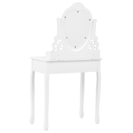 Toaletka z lustrem i stołkiem DIVA Biały