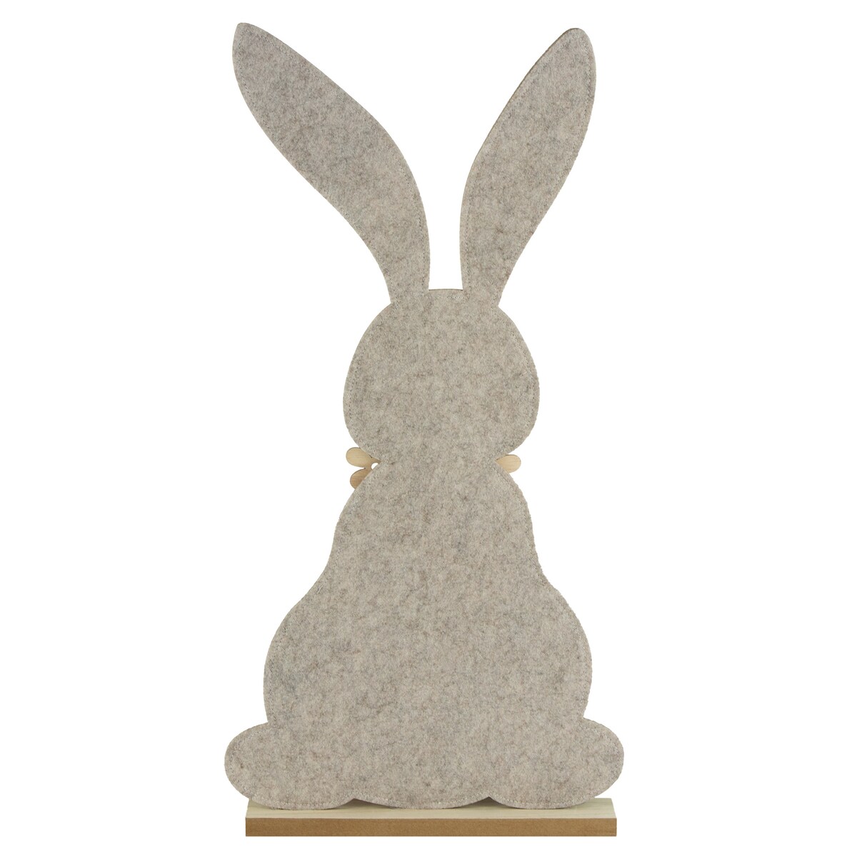 Królik Zajączek Wielkanocny Dekoracja Stojąca Ozdoba Drewniana Podstawka Jasnoszary