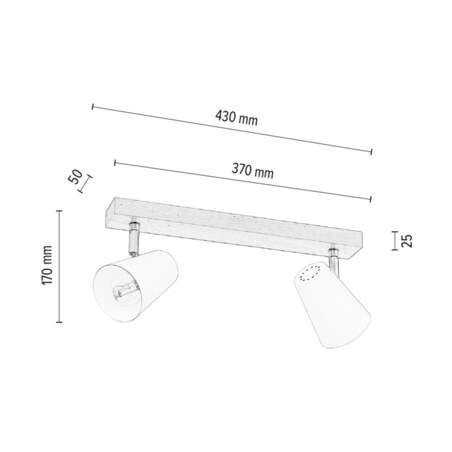 Drewniana Lampa Sufitowa BRITOP Lighting 2xE14 Max.40W Naturalna Brzoza z Białym Kloszem, Polski Producent, 1 szt.