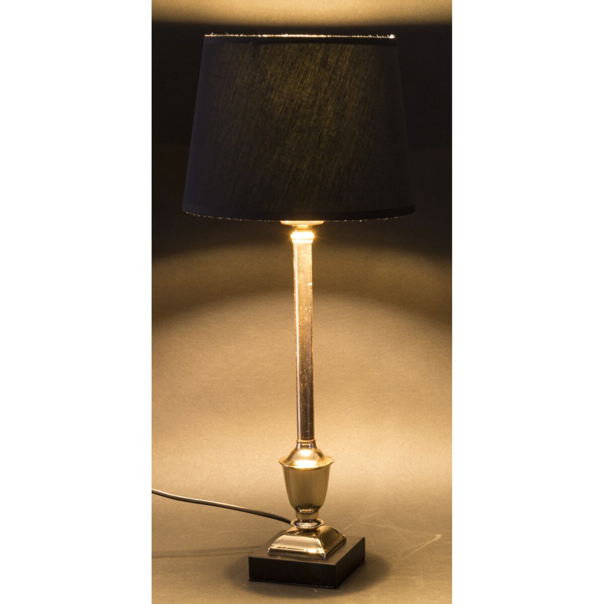 Lampa stołowa 58x25x25 cm MAUD z okrągłym czarnym abażurem