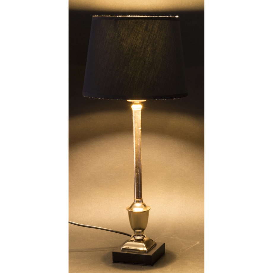 Lampa stołowa 58x25x25 cm MAUD z okrągłym czarnym abażurem