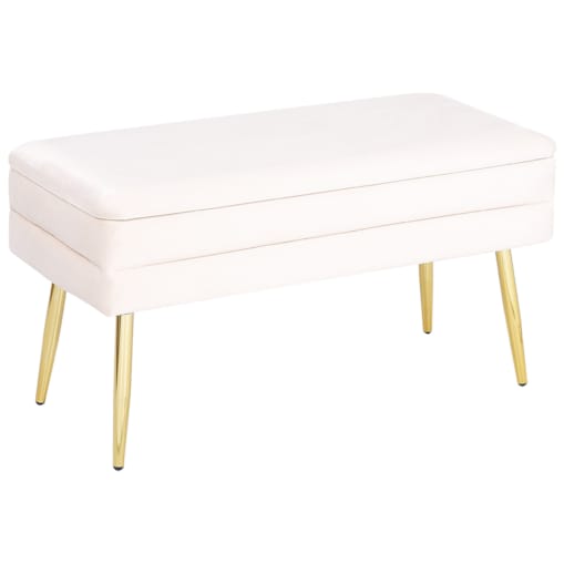 Ławka ze schowkiem do sypialni biała DURHAM