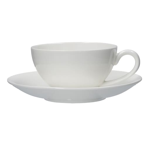 Zestaw 6 filiżanek do herbaty ze spodkiem Essenziale - Biały, 220 ml