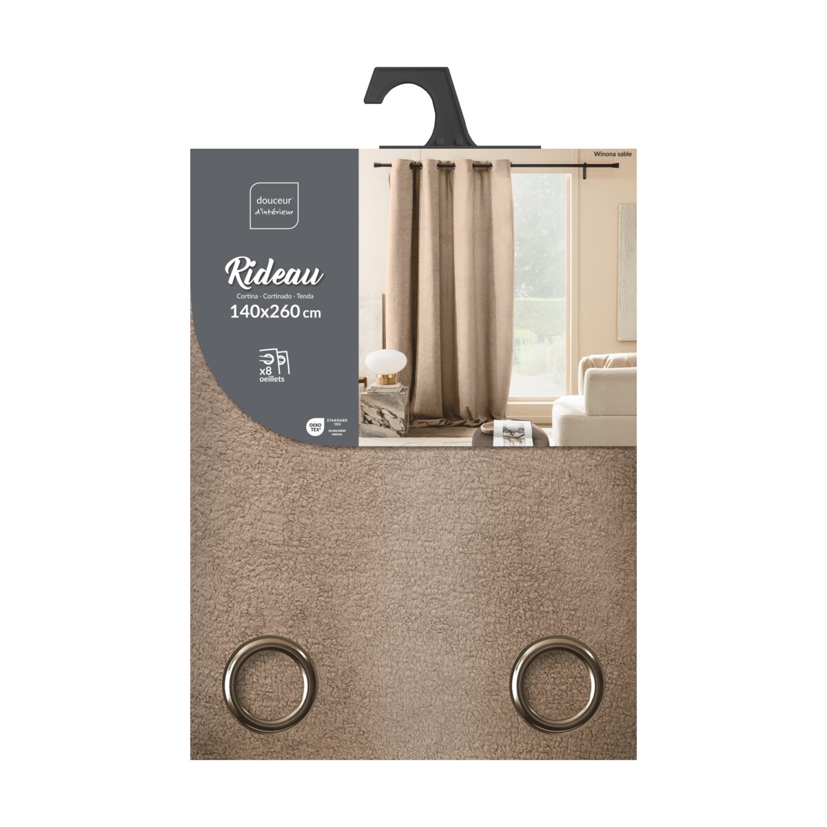 Zasłona z przelotkami 140 x 260 cm WINONA