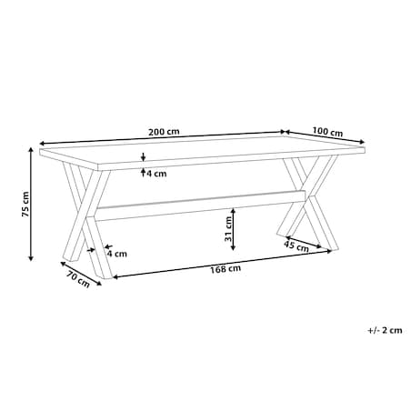 Stół ogrodowy OLBIA 200 cm 100 cm Beton Szary