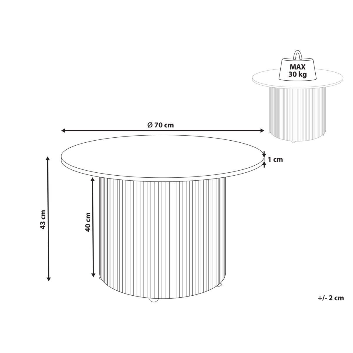Stolik kawowy czarny LEONA