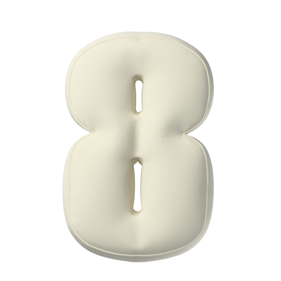 Poduszka Cyferka 8, śmietankowa biel, 25 x 40 cm, Posh Velvet