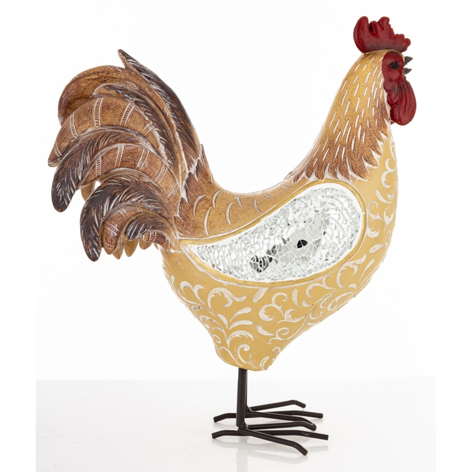 Dekoracja - brązowy kogut 26x10x23 cm TOAN